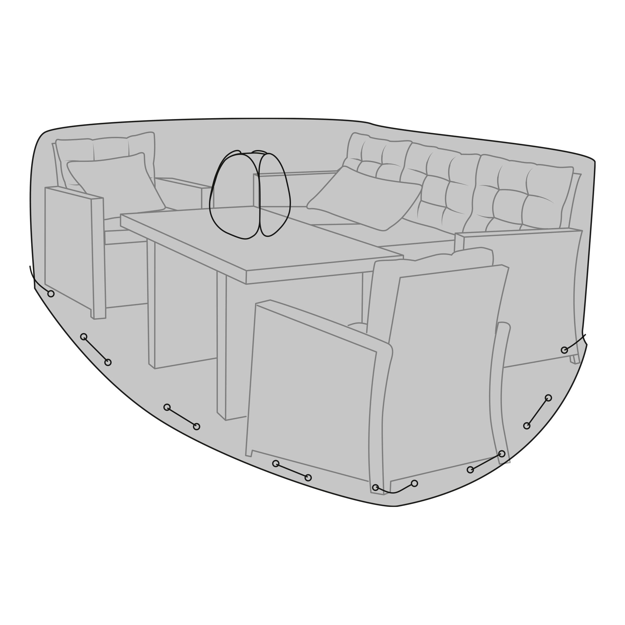 Luxury Cover – Abdeckhaube für Lounge- und Sofagarnituren, schwarz, 210×180×95 cm